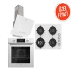 Uğur Fry Art Set Beyaz (Uaf 6011D Bcpet Fırın - Uao 6041W3 Bcy Rsr1 Ocak - Uad 6012G BA3D Davlumbaz)