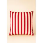 Uğur Home Ev Tekstili Kırmızı-Beyaz Modern Çizgili Dekoratif Kırlent Kılıfı | Duck Kumaş 43x43cm - Ivory Kırmızı