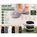 Uğur İnci Uğur Inci Erkek Bambu Babet Çorap Dikişsiz Yumuşak 3'lü Paket - 40 - 45 - Füme