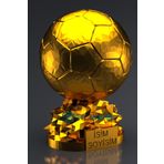 UĞUR MOBİLYA İSMİNİZE ÖZEL FIFA BALLON D'OR MAKETİ GOLD KAPLAMA 20 CM BOY DEKOR HEDİYELİK