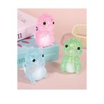 UĞURDAN Simli Dinozor Sukuşi Oyuncak Yumuşak Sıkma Oyuncağı Squishy Stres Giderici Jel Dinozor Tekli