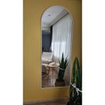 Uğurlu Ayna 180X70 cm Beyaz Metal Çerçeveli Oval Boy Aynası | Ayaklı & Duvara Monte Kullanım