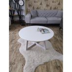 Uğurlu Baylar Yuvarlak Orta Sehpa - Beyaz - 70 cm