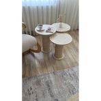 UĞURLU HOME Traverten Desenli Bohem 3'lü Mantar Zigon Sehpa Takımı - Estetik Tasarım