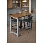 Uğurlubaylar Doğal Masif Ağaç Ahşap Vernikli Cilalı Bar Masası - Beyaz - 140x50cm