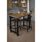 Uğurlubaylar Doğal Masif Ağaç Ahşap Vernikli Cilalı Bar Masası - Siyah - 87x50cm