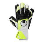 uhlsport Soft Advanced, çocuk ve yetişkin kaleci eldiveni, beyaz/sarı fluo/siyah, 9 -