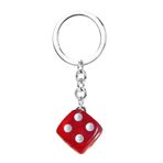 Uhngw Zar Anahtarlık Charm | Zar Anahtarlık, Havalı Biblolar Anahtarlık Kolye Kadın Erkek Erkek Kız Çocuk Gençler Yetişkinler Gençler için, kırmızı, Refer to description