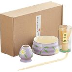 Uhoome 4 Parçalı Japon Matcha Seti - Matcha Çırpıcısı, Bambu Ölçü Kaşığı, Geleneksel Matcha Seti - Renkli - 1 Adet
