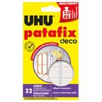 UHU Patafix deco, güçlü, tekrar çıkarılabilir ve tekrar kullanılabilir yapışkan pedler, 2 kg'a kadar yapışma gücü, 32 adet