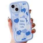 UICEAM Kadınlar Kızlar Sevgililer Günü için Kalp Tasarımlı iPhone 15 Pro Max Kılıf ile Uyumlu, Estetik Sevimli Dalgalı Yumuşak Darbeye Dayanıklı Cep Telefonu Kılıfı iPhone 15ProMax 6,7 inç (Açık Mavi)