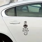 UILMNIY Vinil Om Sembolü ve Lotus Çiçeği Araba Çıkartması - Kişiselleştirilmiş Kendini İfade Etme, Meditasyon ve Ruhsal Bağlantı için Zarif Minimalist Tasarım-XY109 (siyah)