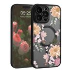 Uioeua iPhone 15 Pro için Manyetik Çiçek Kılıfı, Sevimli Şeffaf Buzlu Çiçek Desenli Tasarım Lens Korumalı MagSafe ile Uyumlu Kadın Kız Kılıfı iPhone 15 Pro-Wild & Flowers için Kılıf