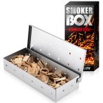 UIRIO Barbekü tütsüleme kutusu, paslanmaz çelik talaş kutusu, dumanlı barbekü aromalı et, gazlı ve kömür ızgarası için