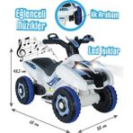 Uj Toys Müzikli ve LED Işıklı Akülü Atv 6V Ranger Beyaz Polis - Bej