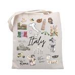 UJIMS İtalya Seyahat Hediyesi Roma Şehir Tote Çanta İtalyan Seyahat Hatıra İtalya için Temalı Hediyeler İtalya Gezgin İtalya Seyahat Hediye, italya Seyahat Çantası
