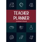 UK Teacher Planner: Undated Lesson Planning Diary | A4 (210 x 297 mm) | Weekly & Monthly Agenda | 6 Subjects/Periods, Days Horizontally Across the Top | For Primary/Secondary School & Homeschooling