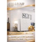 UKAB DEKOR 6 Adet Beyaz 3d Dekoratif Kendinden Yapışkanlı Tuğla Desen Esnek Duvar Paneli Kağıdı Kaplama Köpük