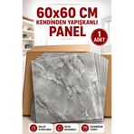 UKAB DEKOR 60x60 Cm Gri Desenli Kendinden Yapışkanlı Seramik Köpük Pvc Duvar Paneli Banyo Wc Mutfak