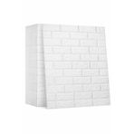 UKAB DEKOR Duvar Paneli Beyaz 3d Dekoratif Kendinden Yapışkanlı Esnek Duvar Kağıdı Kaplama Paneli Köpük Beyaz 70 x 77