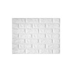 UKAB DEKOR Kendinden Yapışkanlı Beyaz Esnek Köpük Taş Desen Duvar Kağıdı Paneli 50 X 70cm (1 adet 0,35m²) Beyaz 50 x 70