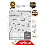 UKAB DEKOR Kendinden Yapışkanlı Esnek Köpük Seramik Beyaz Pvc Mermer Panel 60x30 Cm Banyo Wc Mutfak 6024 Beyaz-Siyah Çizgi 30 x 61