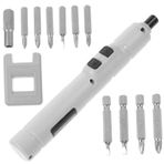UKCOCO 1 Takı Elektrikli tornavida seti ev aletleri micro usb şarj aleti Tornavida bitleri mini kiti kablosuz Delmek şarjlı tornavida matkap aracı kalem tipi tornavida plastik