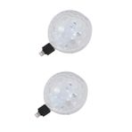 UKCOCO 2 Adet Apple Jack Ile Için Mini Taşınabilir Sahne Led Işık Dj Aydınlatma Renkli Led ışık Partiler Için Disko ışıkları Düğün ışıkları Elektrikli Usb Projeksiyon Lambası