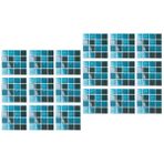 UKCOCO 30 Adet Kiremit Backsplash Duvar Panelleri 3d Duvar Çıkartmaları Anti-yağ Kiremit Duvar Çıkartmaları Banyo Mavi Kristal Mozaik Desen Duvar Macunu 3 Boyutlu Mozaik Karolar Kaymaz