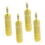 UKCOCO 4 Adet Adaptörü Mikrofon Jak Adaptörü Bağlantı Adaptörü Dönüştürücü Kulaklık Girişi Yardımcı Adaptör Dönüştürme Adaptörü Kablosu Adaptörü Kulaklik Çinko Alaşım Müzik Seti