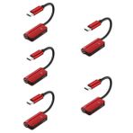 UKCOCO 5 Adet Kablosu Adaptörü Kulaklık Dönüştürücü Tip-c Jak Adaptörü 3,5 Mm Adaptörü Kulaklık Jakı Adaptörü Not 10 Artı Kulaklık Adaptörü Kulaklık Girişi Tpe Dağıtıcı Usb