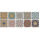UKCOCO Mandala Sticker Çıkartması 10 Adet Retro Fayans Çıkartmaları Ev Mutfak Banyo Için