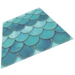 UKCOCO Mutfak Duvarı Için Soyun Ve Yapıştırın Banyo Backsplash Deniz Kızı Duvar Kağıdı Balık Duvar Kağıdı Mozaik Karo Backsplash Kendinden Dikiş 3 Boyutlu Pvc Duvar Kağıdı Çıkartmaları