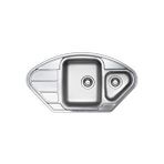 Ukinox Lotus Modeli 1,5 Gözlü Köşe Paslanmaz Çelik Eviye Lt 915.510, Mikro Keten Gri