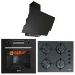 Ukinox Siyah Ankastre Set ( Dolce 60 Davlumbaz- Carlo 60 Ocak- Smart 7801 Fırın)