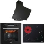 UKİNOX SMART DİJİTAL SET (Dolce 60 Siyah Davlumbaz-Rubix 10 Elektrikli Ocak- Smart 7801 B Siyah Fırın)