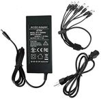 [UL Listele] JZTEK AC 100-240V - DC 12V 5A Anahtarlama Güç Kaynağı Adaptörü + DC Güç Dağıtıcı Kablosu 1 Dişiden 8 Erkeğe Konektörler CCTV Kamera/LED Şerit Esnek Işıklar için (12V 5A)