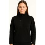Ulak Handmader Polar Kazak – Dik Yaka, Yarım Fermuarlı, Fermuarlı Göğüs Cepli, Siyah Biyeli, Kışlık Rahat Regular Fit Günlük Model - Siyah - 2XL