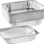 Ulalaza 10 ADET Kare 12.8''X10.3''X2.5''Tek Kullanımlık Alüminyum Folyo Tepsileri Kalay Folyo Tencere Kavurma Tepsileri Pişirme Pişirme için Konteynerler Dondurulmuş Gıda Depolama