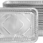 Ulalaza 30 ADET Kare 6.9''X4.4''X1.7''Tek Kullanımlık Alüminyum Folyo Tepsileri Kalay Folyo Tencere Kavurma Tepsileri Pişirme Pişirme için Konteynerler Dondurulmuş Gıda Depolama