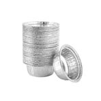Ulalaza 30 ADET Yuvarlak 4.7''X1.7''Tek Kullanımlık Alüminyum Folyo Tepsileri Kalay Folyo Tencere Kavurma Tepsileri Pişirme Pişirme için Konteynerler Dondurulmuş Gıda Saklama