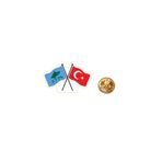 Ulaş Hediyelik Göktürk Ve Türk Bayrağı Görselli Yaka Rozeti 1 Adet