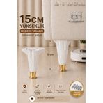 Ulaş Hırdavat Mobilya - Baza - Koltuk - Akıllı Masa Ayağı, Beyaz Ayak - Altın Yüzük 15 Cm - Vida dahildir.