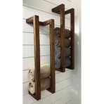 ULASWOOD Ahşap Duvara Monte Havlu Rafı | Banyo, Berber ve Kuaför Organizeri (2'li Set)