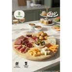 Ülgenev 32 cm Bambu 360 Derece Döner Standlı Sunum Tabağı , Servis Tahtası Dönerli Sunumluk