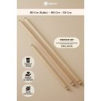 Ülgenev Premium 3'lü Lüks Oklava ve Hamur Açma Seti - 80CM (29MM/17MM) + 50CM (17MM) Hamur Şekillendirici - Ahşap