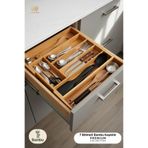 Ulgenex Bambu Sürgülü Çok Amaçlı Çekmece İçi Kaşıklık 7 Bölmeli - Ayarlanabilir Kaşıklık ve Organizer