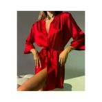 Ülger Collection 952558 Kadın Mini Saten Gecelik Kuşak Detaylı Zarif Ve Rahat Tasarım