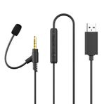 Ulian Harici Mikrofon ve Ses Kontrollü USB'den 3,5 mm'ye kadar Ses Kablosu, USB'den AUX Jakına Stereo Kablo, PC, Dizüstü Bilgisayar, PS4/PS5, Kulaklık, Hoparlör, 6,6 Ft/2M ile Uyumlu (Şarj