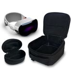 ULIONTAC Sanal Gerçeklik Kulaklık Kılıfı - Apple Vision Pro Meta Quest VR Kulaklık Kulaklık Aksesuarı Saklama Çantası (Siyah) için 1000D Naylon Taşıma Çantası